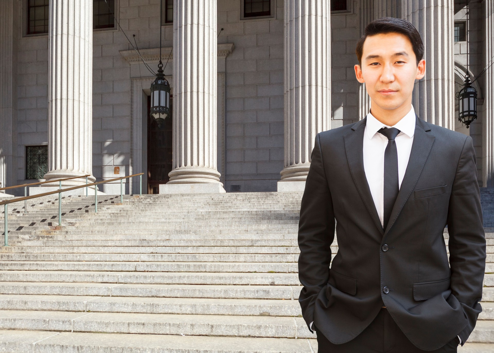 Lawyer Outside Courthouse